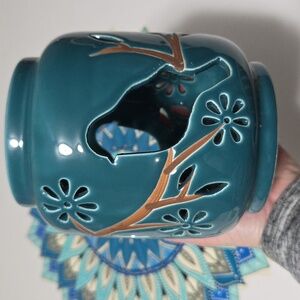 Ceramic Lantern with Bird Design